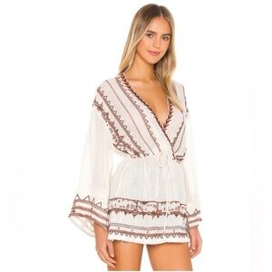 Free People Saffron Blouse Top
Flowy Embroidered Boho
White Long Sleeve